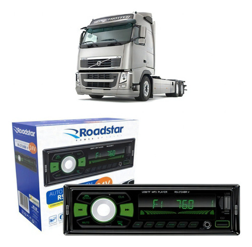 Auto Rádio Roadstar Rs-2724br 24 Volts Bluetooth Usb