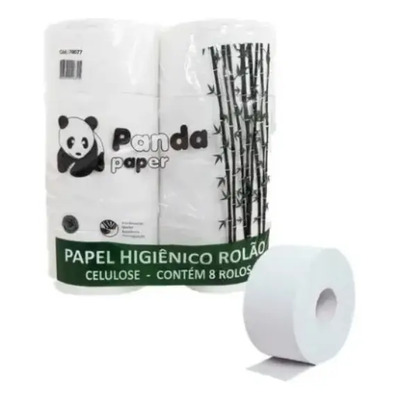 Papel Higiênico Rolão Celulose 8 Rolos Branco Macio Panda | MercadoLivre