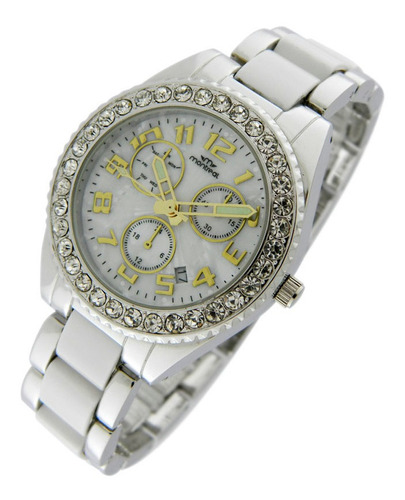 Reloj Montreal Mujer Ml1019 Calendario Agujas Luminosas 