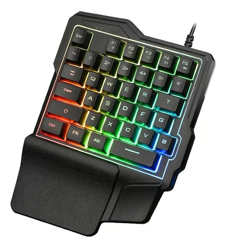 Teclado Una Mano Rgb Usb Mecánico Gamer