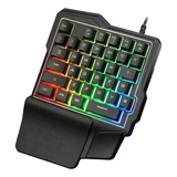 Teclado Una Mano Rgb Usb Mecanico Gamer