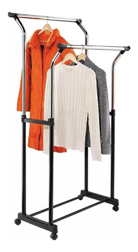 Closet Rodante Con 2 Niveles Extendible Rack De Ropa Nuevo