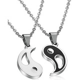 Collar Yin Yang Acero Inoxidable 2 Piezas 22 