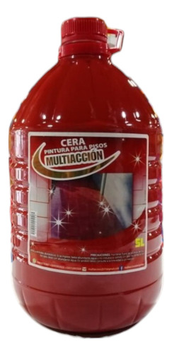 Cera Pintura Roja Autobrillo Para Pisos Calidad / 5 Litros