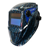 Careta Electrónica Para Soldar Automática Infra Odisea Flama Color Azul