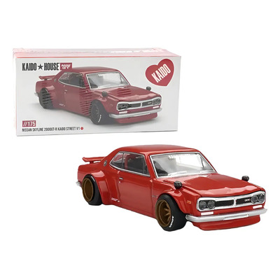 Mini GT Kaido House Nissan Skyline 2000GT-R Street V1 Rojo Escala 1:64 | Meses sin interés