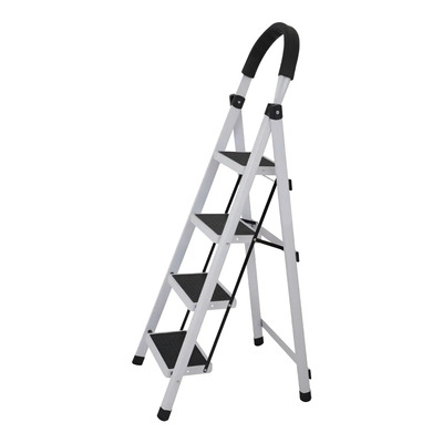 Escalera De Acero Telescopica 4 Escalones Homex Color Blanco | Envío gratis