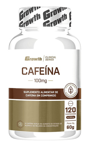 Cafeína 100mg 120caps - Growth Supplements