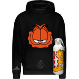 Poleron + Botella En Aluminio Garfield - Gato Bromista - Lasaña - Estampaking