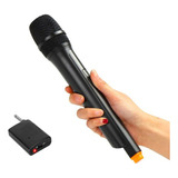 Microfone Sem Fio Vocal Profissional 30metros Karaokê Igreja Cor Preto