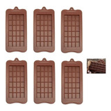 Pack X6 Molde Rectangular Barra Chocolate Molde Chocolate Tableta Barra De Chocolate Cuadrados Moldes Para Chocolates Insumos Reposteria Moldes De Silicona Color Marrón Pasteleriacluro