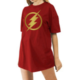 Remerón Flash Mujer Remera Simbolo Dorado Comic Superheroe