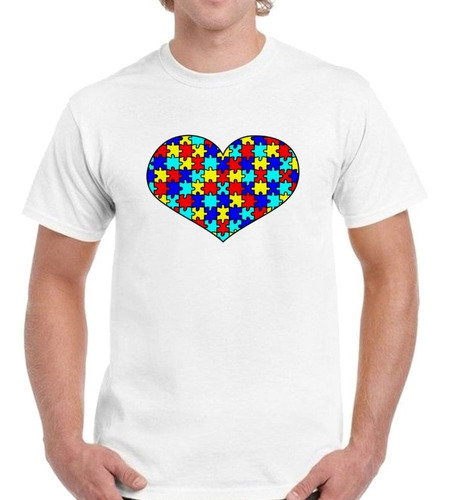 Remera De Hombre Autismo Corazon Color