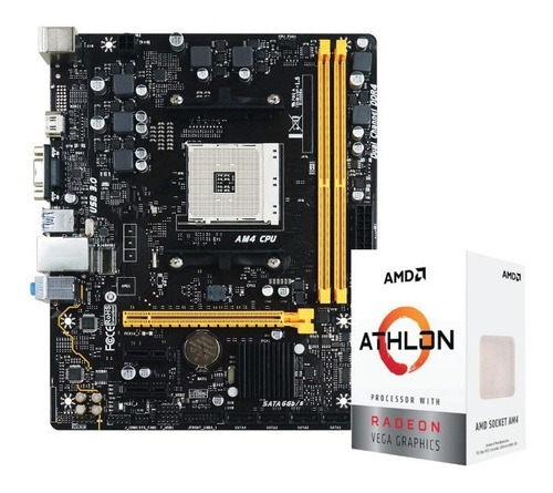 Kit Processador Amd Athlon 3000g Vega 3 B-b350m Biostar Am4