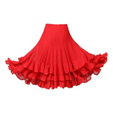 . Elegante Vestido De Baile Flamenco Falda Grande Columpio