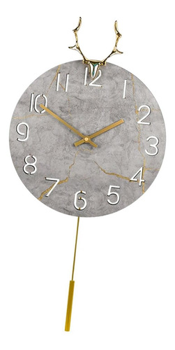 Reloj De Péndulo De Madera, Escultura De Cabeza De Gris