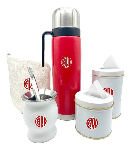 Genial Set Matero C/ Funda Para Mate River Plate Logo Carp