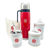 Genial Set Matero C/ Funda Para Mate River Plate Logo Carp