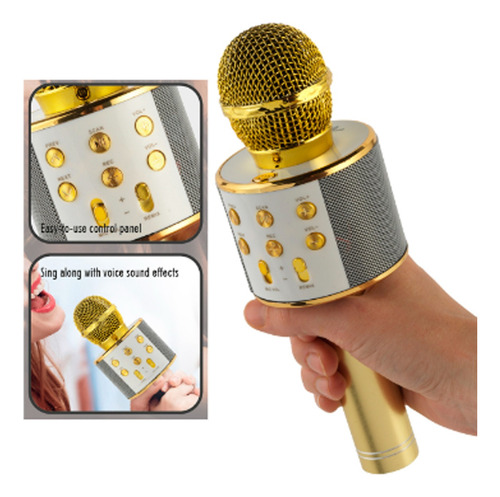 Micrófono Con Bocina Inalámbrico Bluetooth De Karaoke