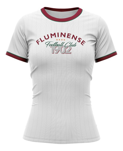 Camiseta Casual Vintage Fluminense Texturizada Feminina