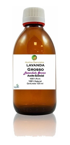 Aceite Esencial De Lavanda Grosso 125 Ml 100% Puro Y Natural