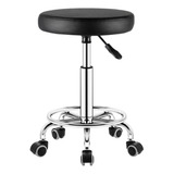 Banco Taburete Giratorio Con Ruedas Medico Salon Spa Tattoo Color Del Asiento Negro Mate Ouo