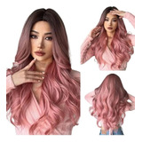 Pelucha De Cabello Largo Rizado Y Rosado Para Mujer