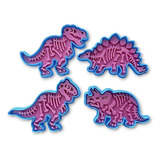 Cortantes Galletas Fósiles Dinosaurios X4