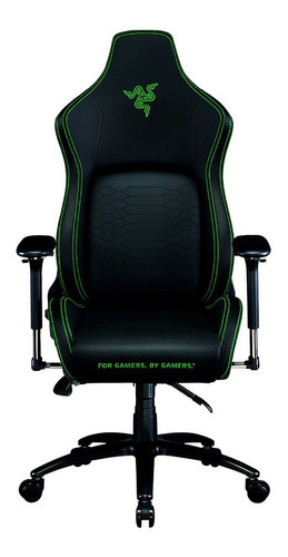 Silla Gamer Razer Iskur Color Negro/verde Material Del Tapizado Cuero Sintético