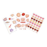 Set Stickers Calcomania Kawaii Decoración Concha Pan Dulce 