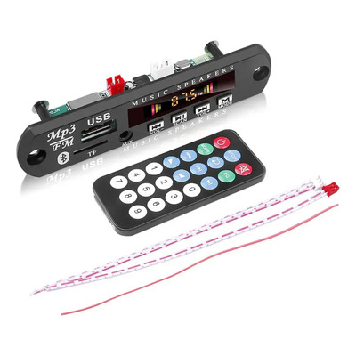 Módulo Reproductor Mp3 Bluetooth Usb\u002Ftf\u002Ffm\u002Faux Color Negro | Meses sin interés