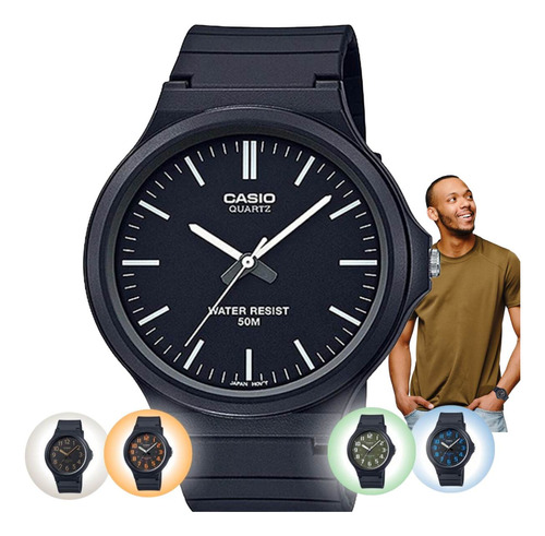 Relógio Pulso Casio Vintage Masculino Analógico Preto Mw-240