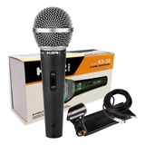 Microfone Ksr Pro Ks58 Cabo Cachimbo E Bag Cor Preto