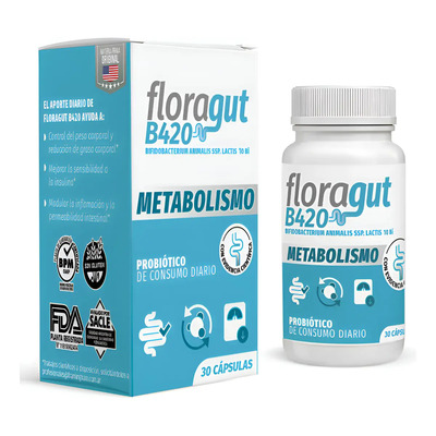 Floragut B420 Probiótico Ayuda Al Control Del Peso X30 Caps Sin Sabor | Envío gratis