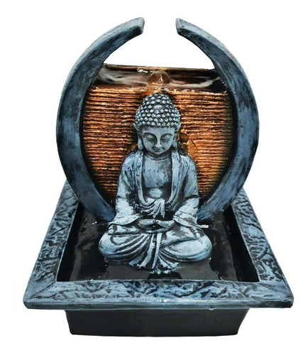 Fonte De Água Buda Decorativa Feng Shui Yoga Resina Enfeite