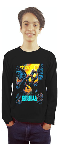 Polera Godzilla Para Niños Estampada Dtf Cod 002