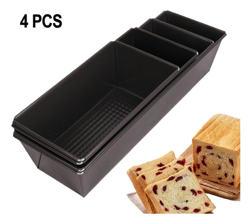 4 Moldes Reposteria Pasteles Rectangular Tarta Desmontables