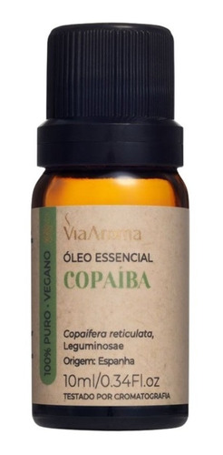 Oleo Essencial Copaíba 100% Natural Via Aroma 10ml