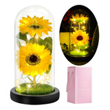 Regalo Para Mujer Girasol Flores Eternas Artificiale Con Luz