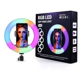 Aro Luz Led Para Fotografia Y Video 33 Cm Con Tripode 2 M Color De La Estructura Negro 25