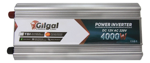 Inversor De Voltagem Gilgal 4000w 12v P/ 220v Para Energia Solar, Transforma Corrente Contínua Em Alternada Para Sistemas Fotovoltaicos Domésticos E Comerciais