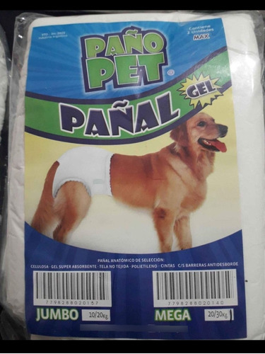 Pañal Paño Pet® Gel Perros Incontinencia Celo Operación Max.