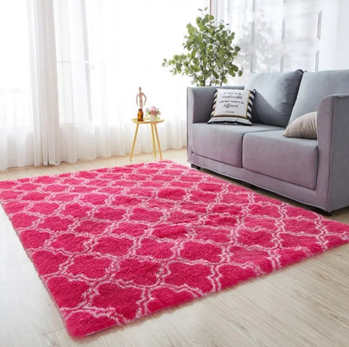 Tapete Alfombra Peluda De Peluche 150 Cm X 200 Cm Fucsia