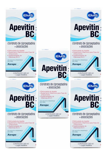 Apevitin Bc 240ml Kit Com 5 - Estimulante De Apetite