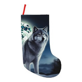 Rldobofe Wolf Under Moon Christmas Stockings Personalized