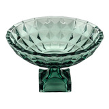 Centro De Mesa Cristal De Chumbo Com Pé Diamant Verde  Wolff