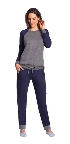 Pijama Lupo Feminino Blusa Calça Longa Viscose Original