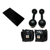 Kit Colchonete Preto+par Caneleira 1kg+par Halterpintado10kg