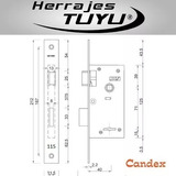 Cerradura Candex 115 Compatible Trabex 1025 Embutir 10208 