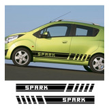 1 Par Sticker Calcomania Franja Auto Spark Lateral Sport